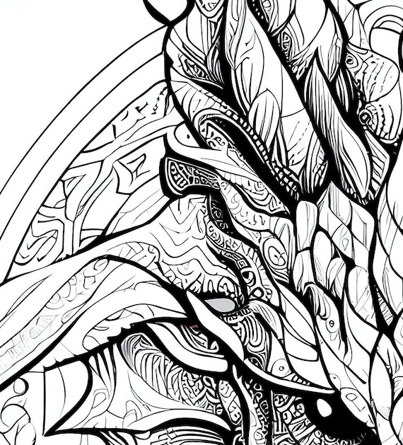 Pack stress relief coloring pages dragon digital print detailed stencil mandala dragon instant download set coloring books for adults