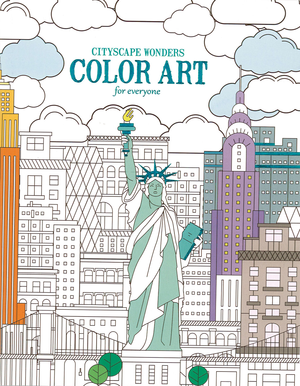 Cityscape wonders color art for everyone coloring book