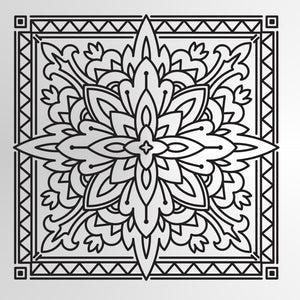 Mandala moroccan tile square round sizes reusable stencil wall der o â