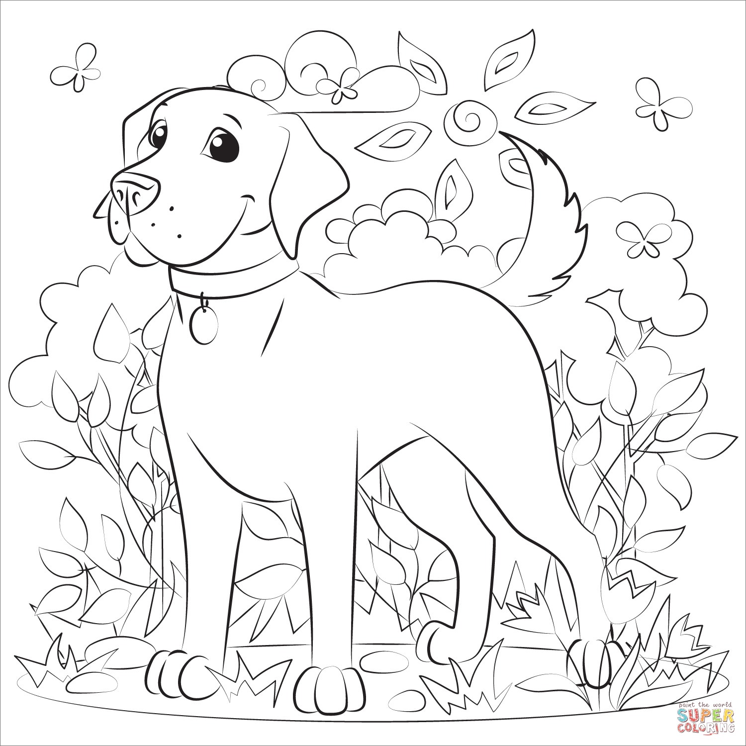 Labrador coloring page free printable coloring pages