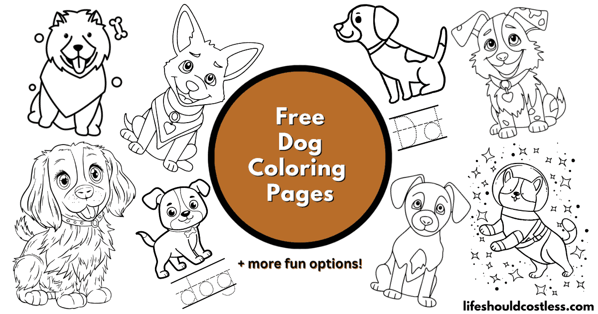 Dog coloring pages free printable pdf templates