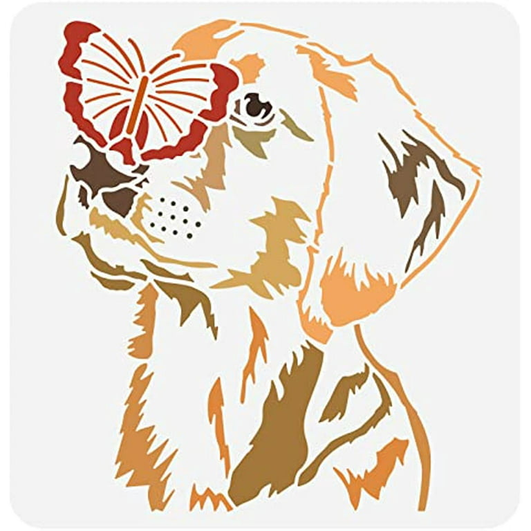 Pc labrador dog stencil butterfly stencils template plastic dog butterfly pattern stencil large reusable labrador stencils