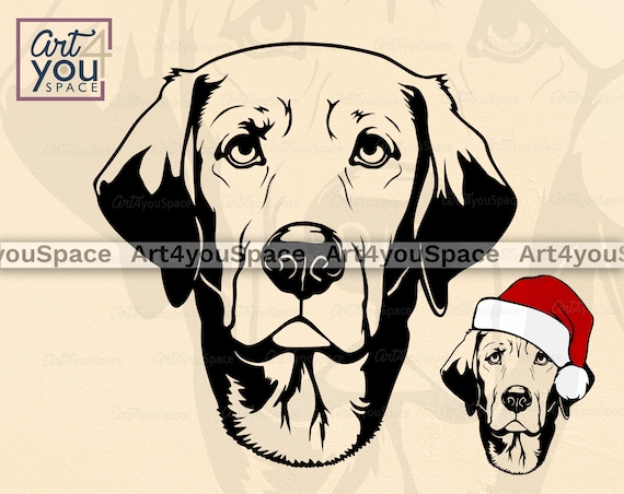 Labrador retriever svg lab head dog face svg for cricut pet clipart vector art png christmas santa hat shirt stencil dxf download