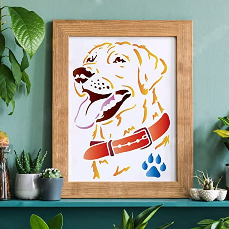 Labrador dog stencil x inch labrador retriever dog stencils for painting reusable labrador face stencil for painting on wood tile paper fabric floor wall