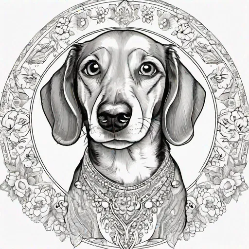 Coloring book template dachshund coloring page for