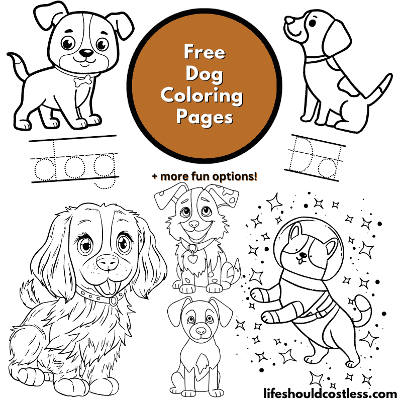 Dog coloring pages free printable pdf templates