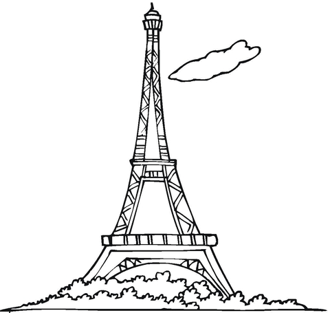 Eiffel tower coloring page free printable coloring pages