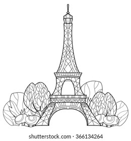 Best eiffel tower coloring page royalty