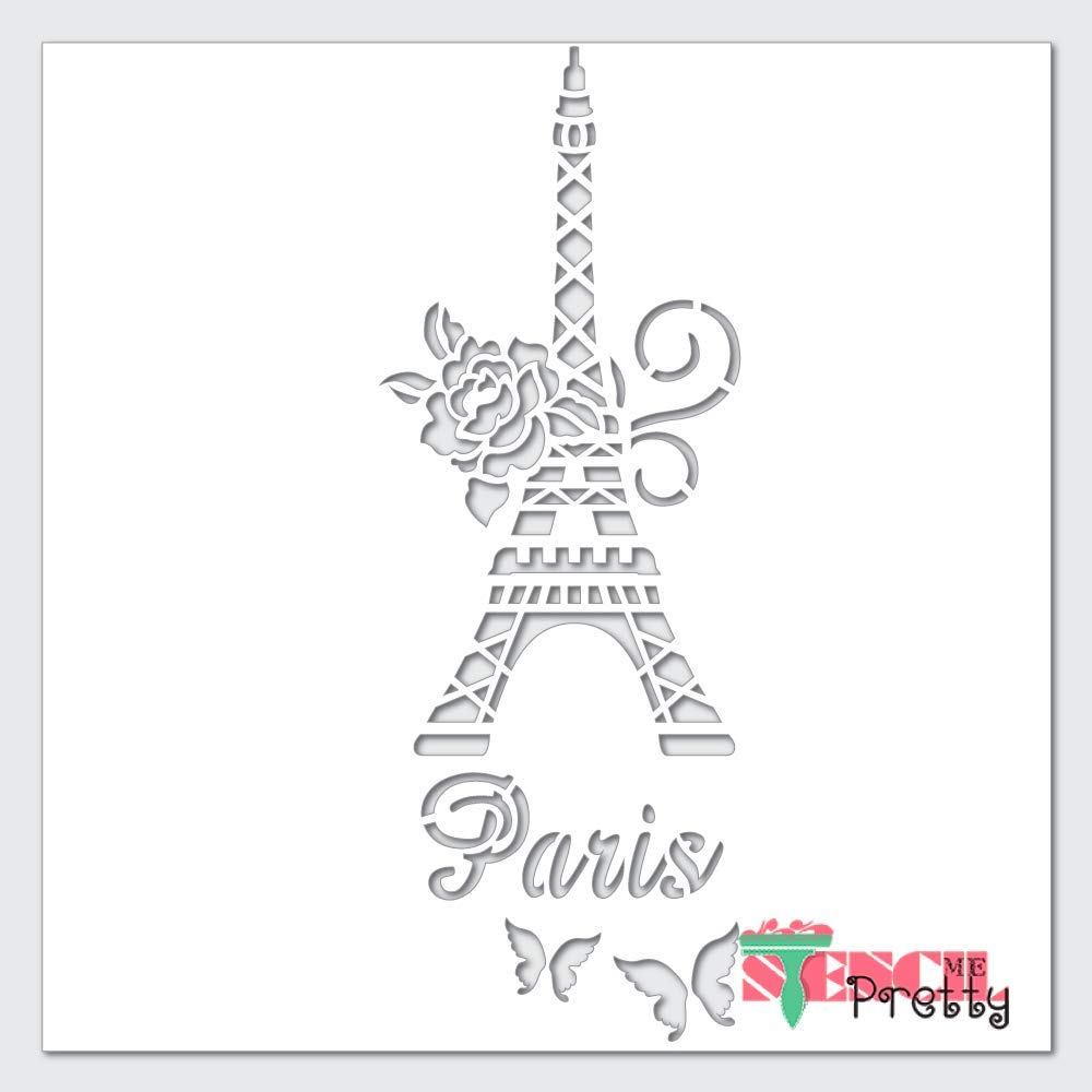 Classic paris eiffel tower decor stencil