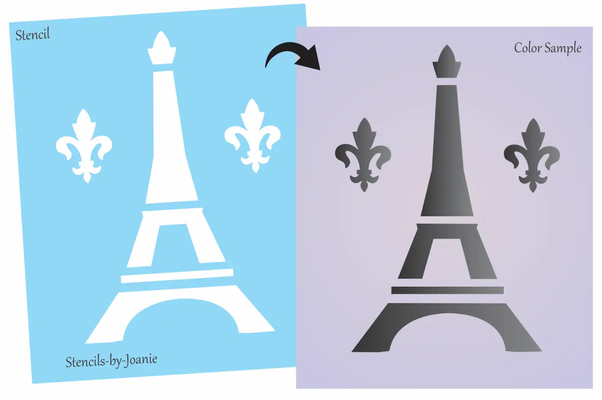 Easy eiffel tower stencil paris french fleur cottage furniture diy signs