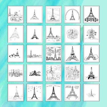 Capture the beauty of paris printable eiffel tower coloring sheets pages