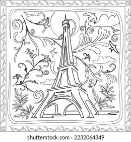 Best eiffel tower coloring page royalty