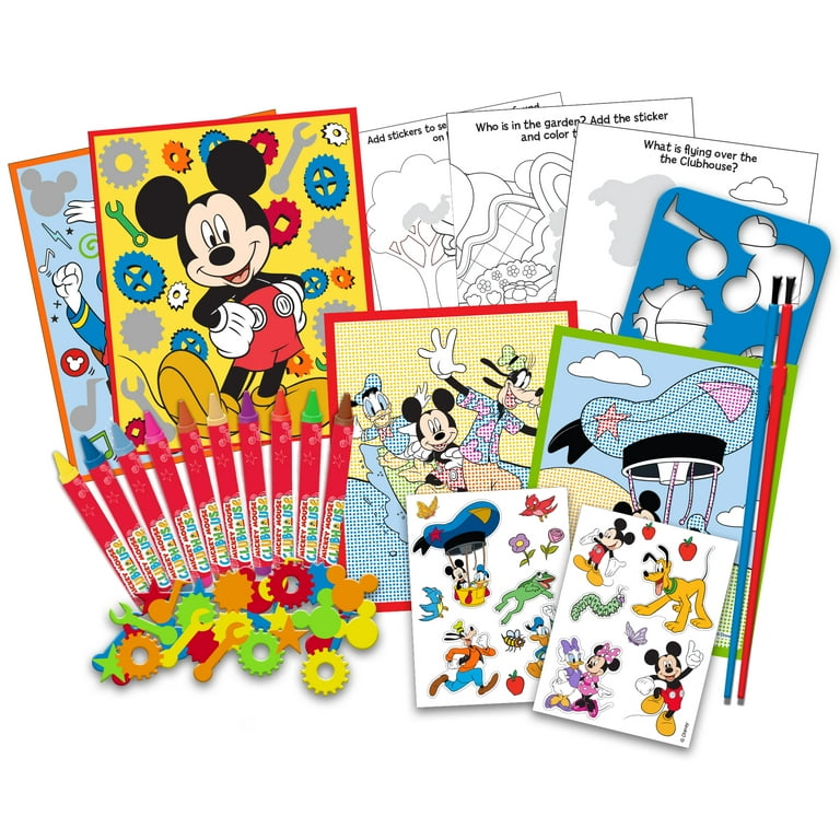 Mickey mouse and minnie mouse deluxe activity art can coloring painting stencils stickers