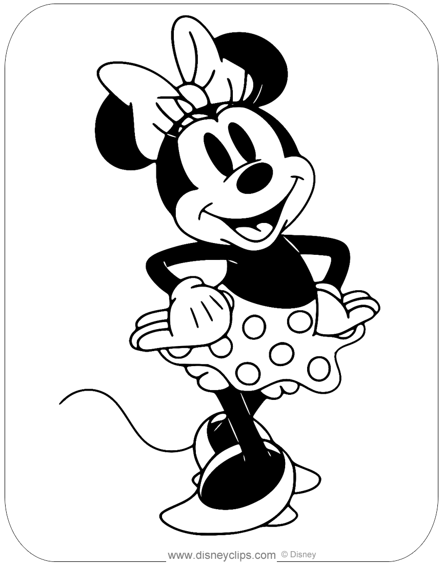 Classic minnie mouse coloring pages