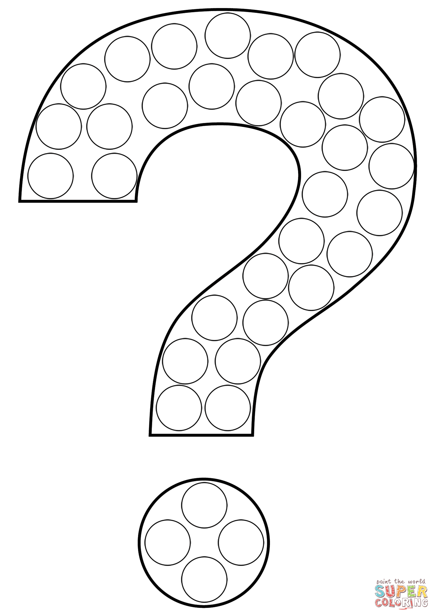 Question mark dot art coloring page free printable coloring pages