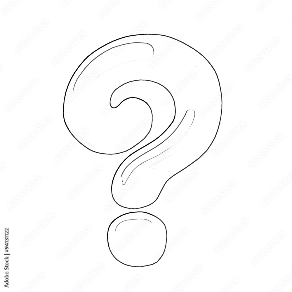 Illustration coloring book series question mark soft thin line print it and bring it to life with color fantastic outline sketch line art design illustration