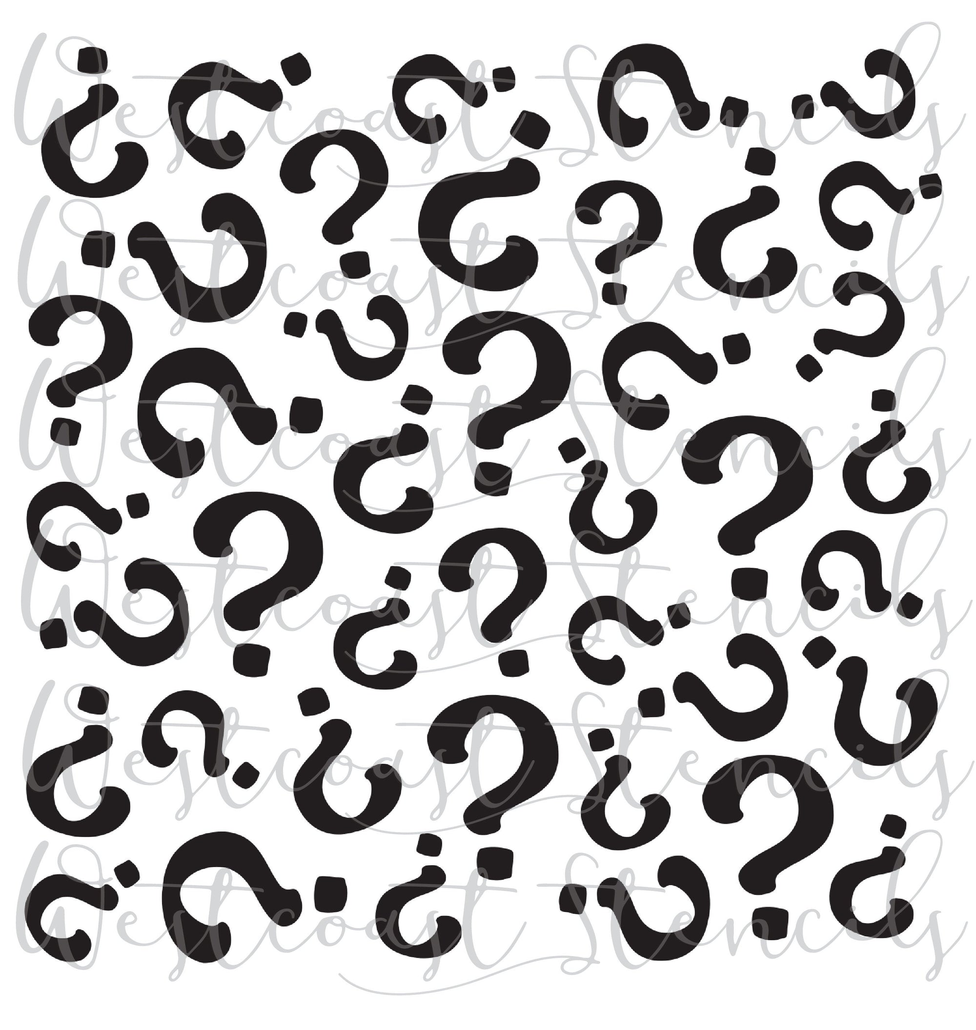 Question mark background stencil