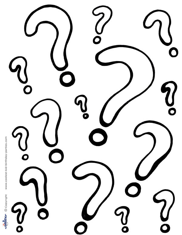 Printable question marks coloring page