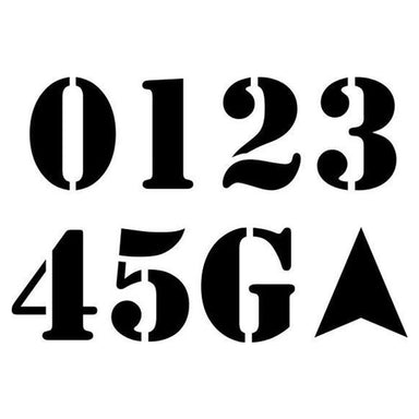 Football field numbers stencil individual number