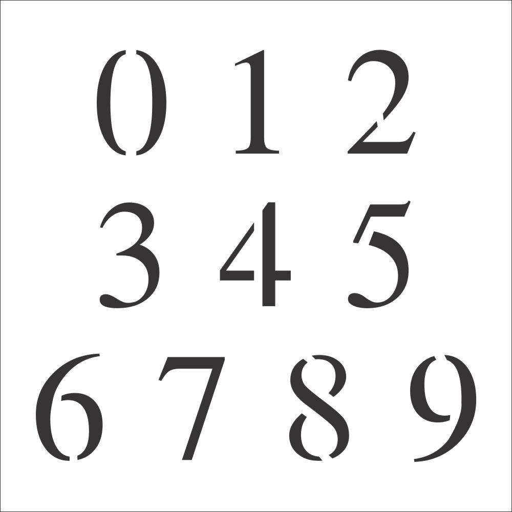 Times new roman number stencil set value pack