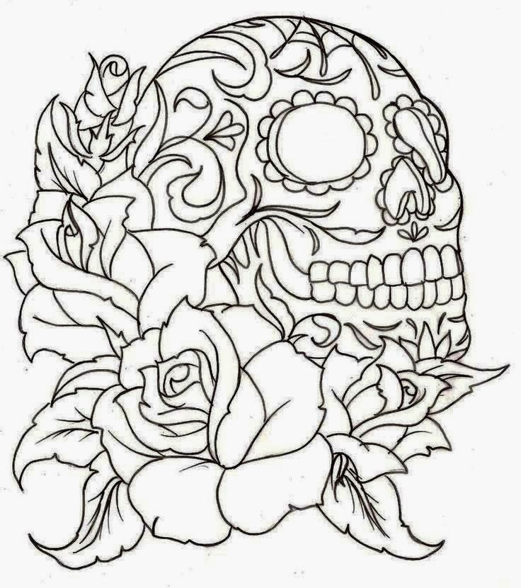 Sugar skull and roses skull coloring pages rose coloring pages candy coloring pages