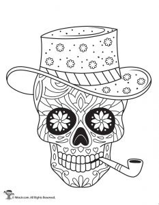 Day of the dead adult coloring pages