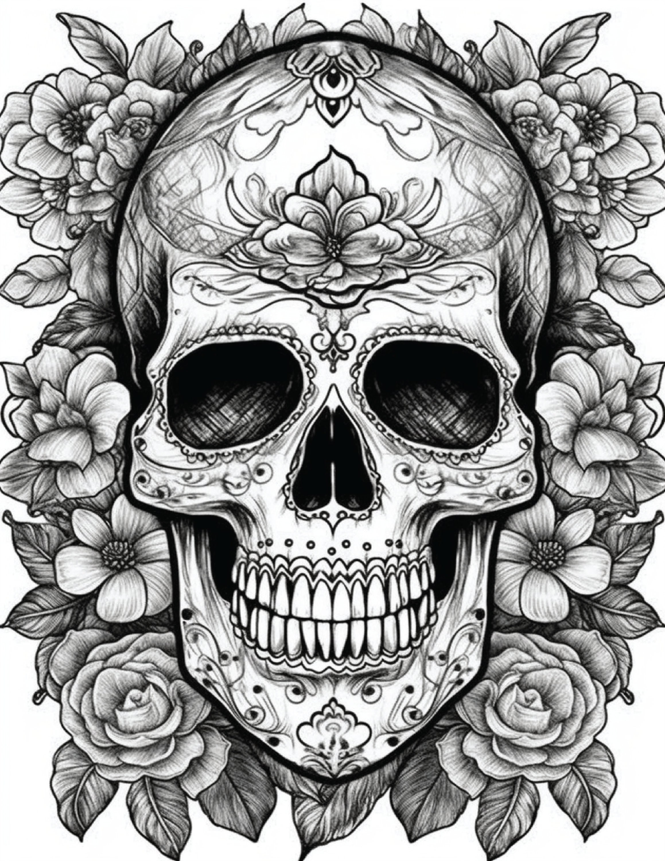 Sugar skulls coloring pages for adults volume perfect for dia de los muertos halloween and just for fun