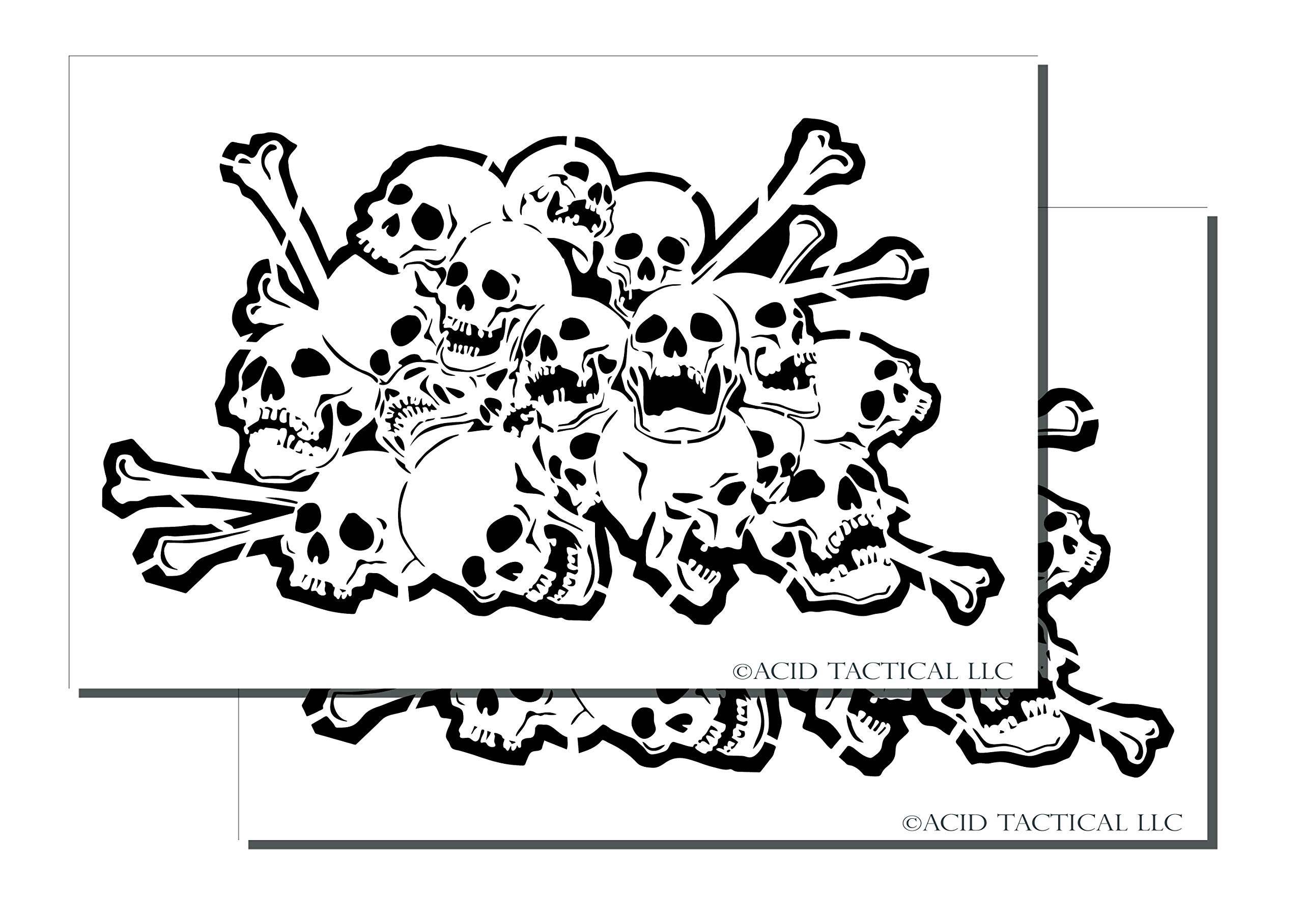 Skull bone spray painting stencils rc model gun airbrush skulls set pack arts crafts sewing