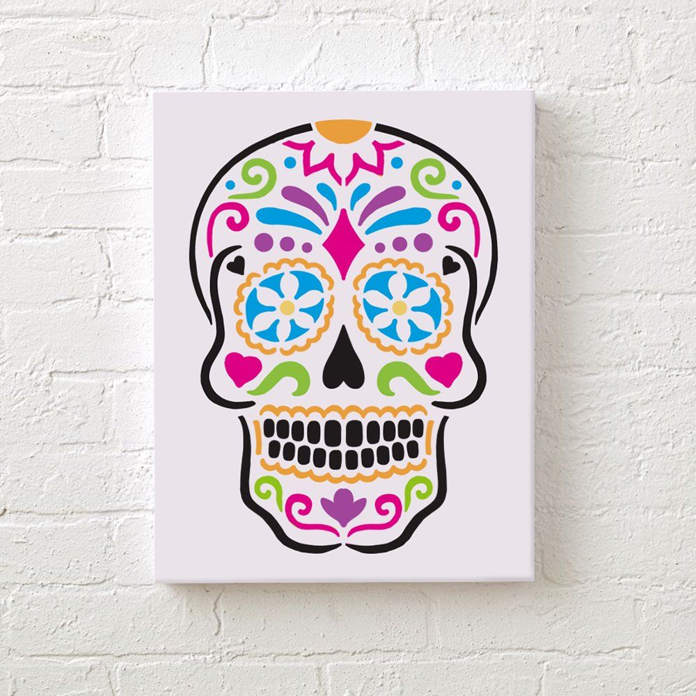 Sugar skull wall art stencil