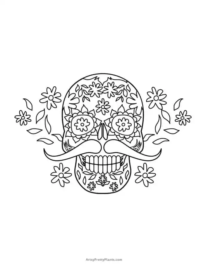 Free sugar skull coloring pages