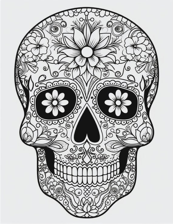 Sugar skulls coloring pages for adults volume perfect for dia de los muertos halloween and just for fun