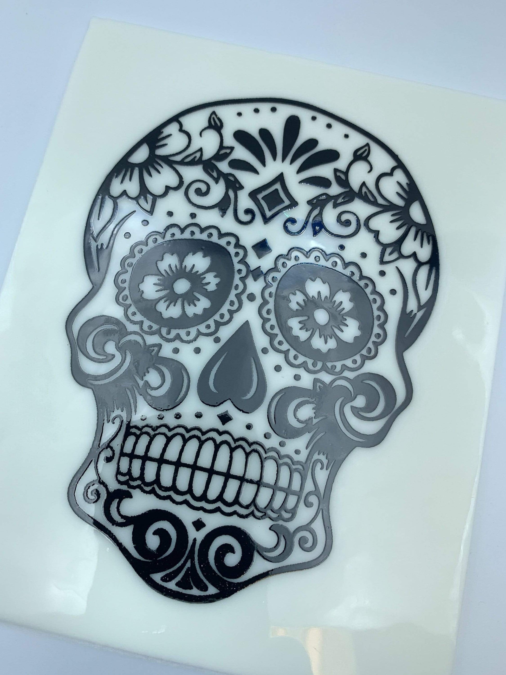 Sugar skull silk screen stencil â fuse muse fused glass