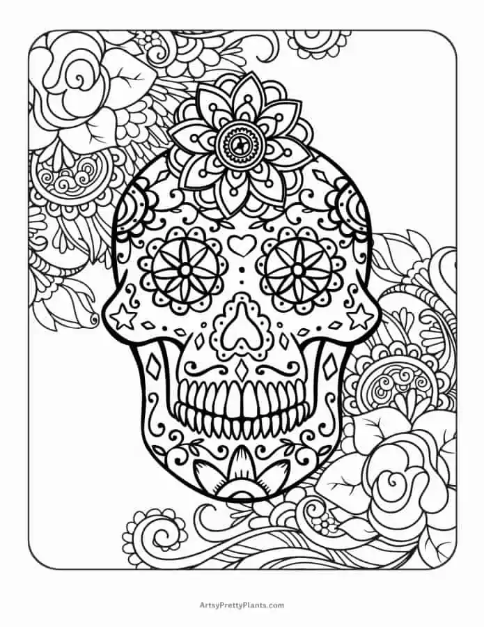 Free sugar skull coloring pages