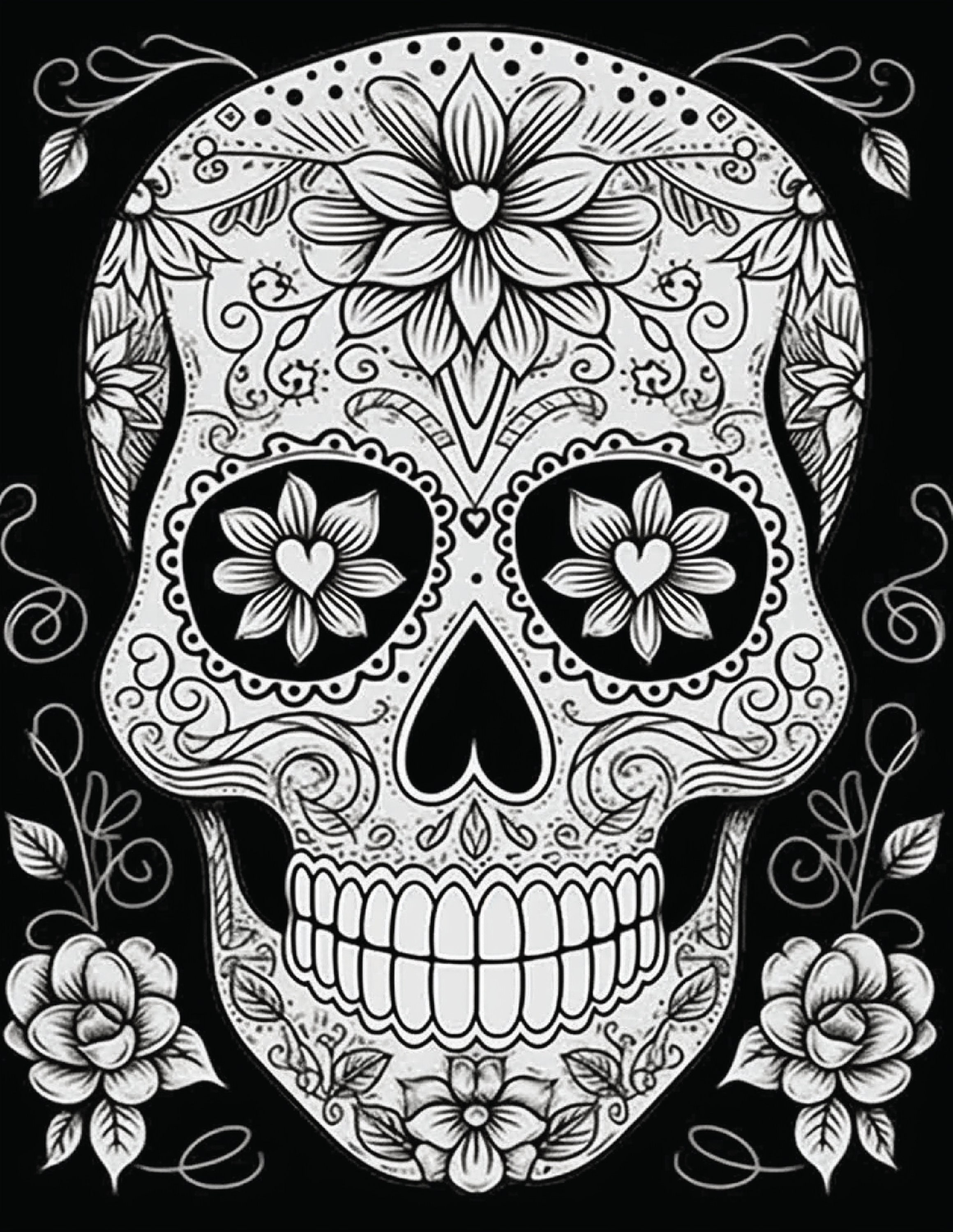 Sugar skulls coloring pages for adults volume perfect for dia de los muertos halloween and just for fun download now