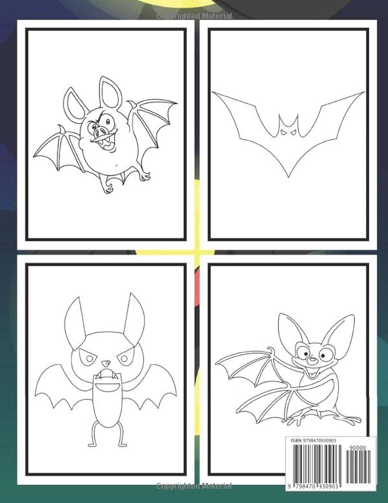 Bats coloring book for kids an amazing bats stress relief and relaxation coloring pages for kids and toddlers betson press bevin books