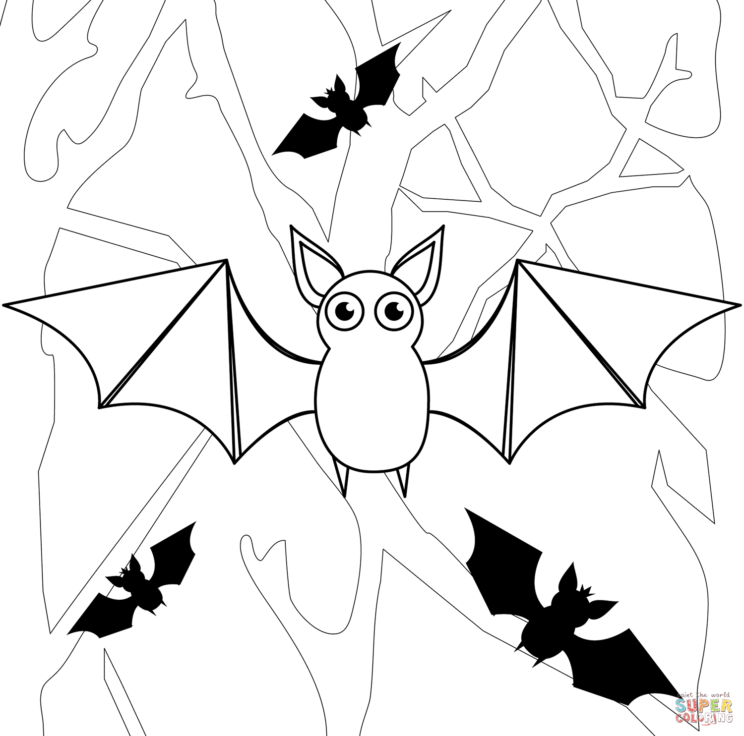 Bat coloring page free printable coloring pages