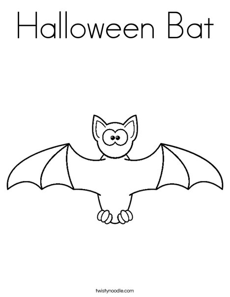 Halloween bat coloring page