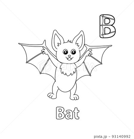 Bat alphabet abc coloring page b