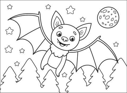 Bat coloring page free printable coloring pages