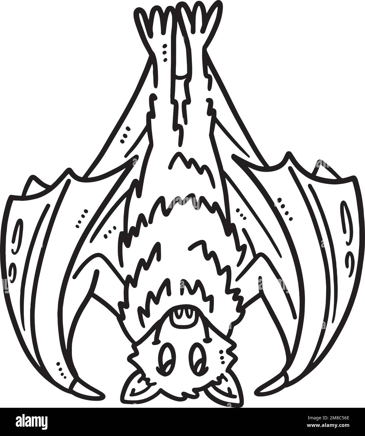 Baby bat isolated coloring page for kids stock vector image art