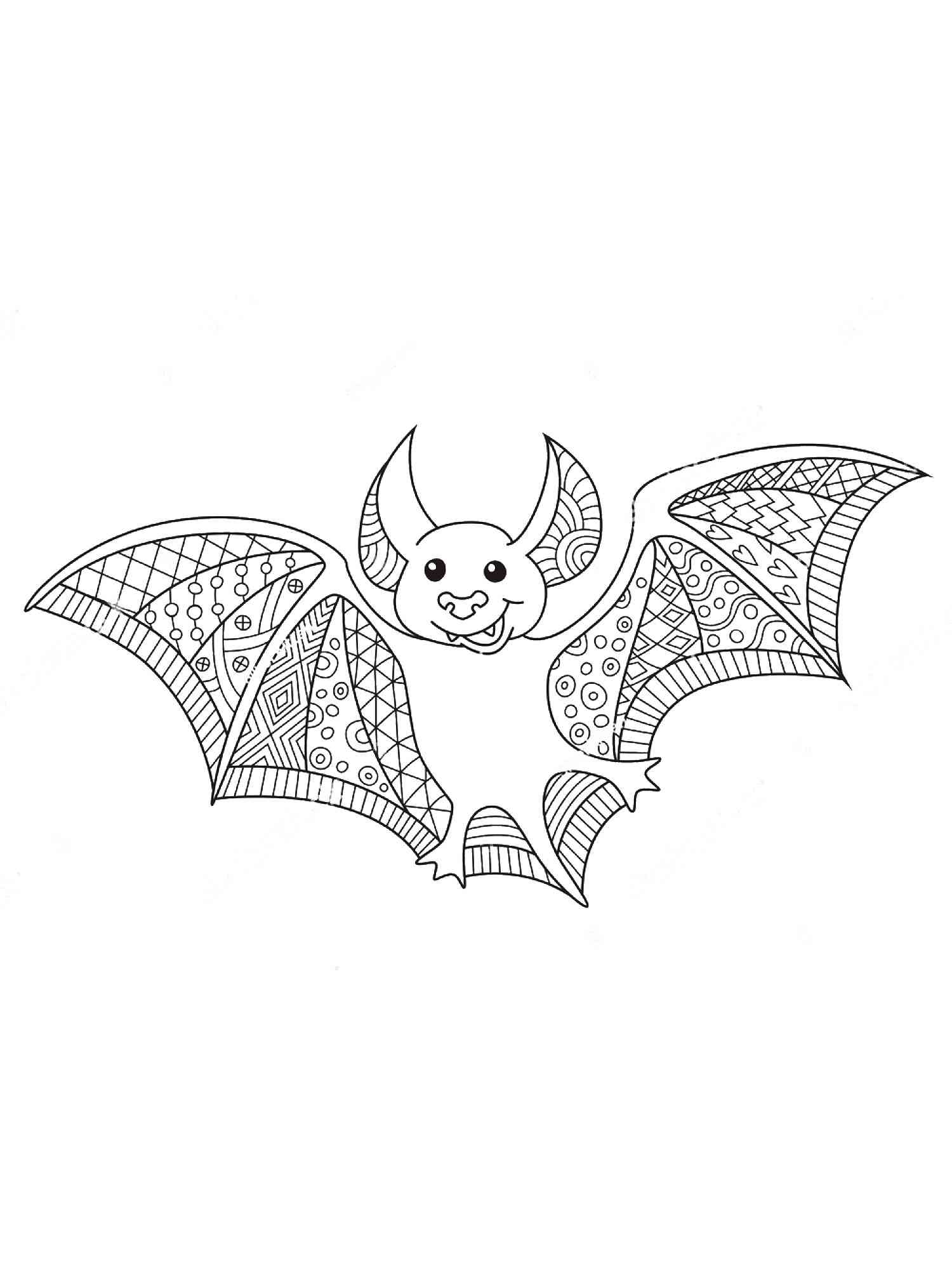 Bat coloring pages for adults