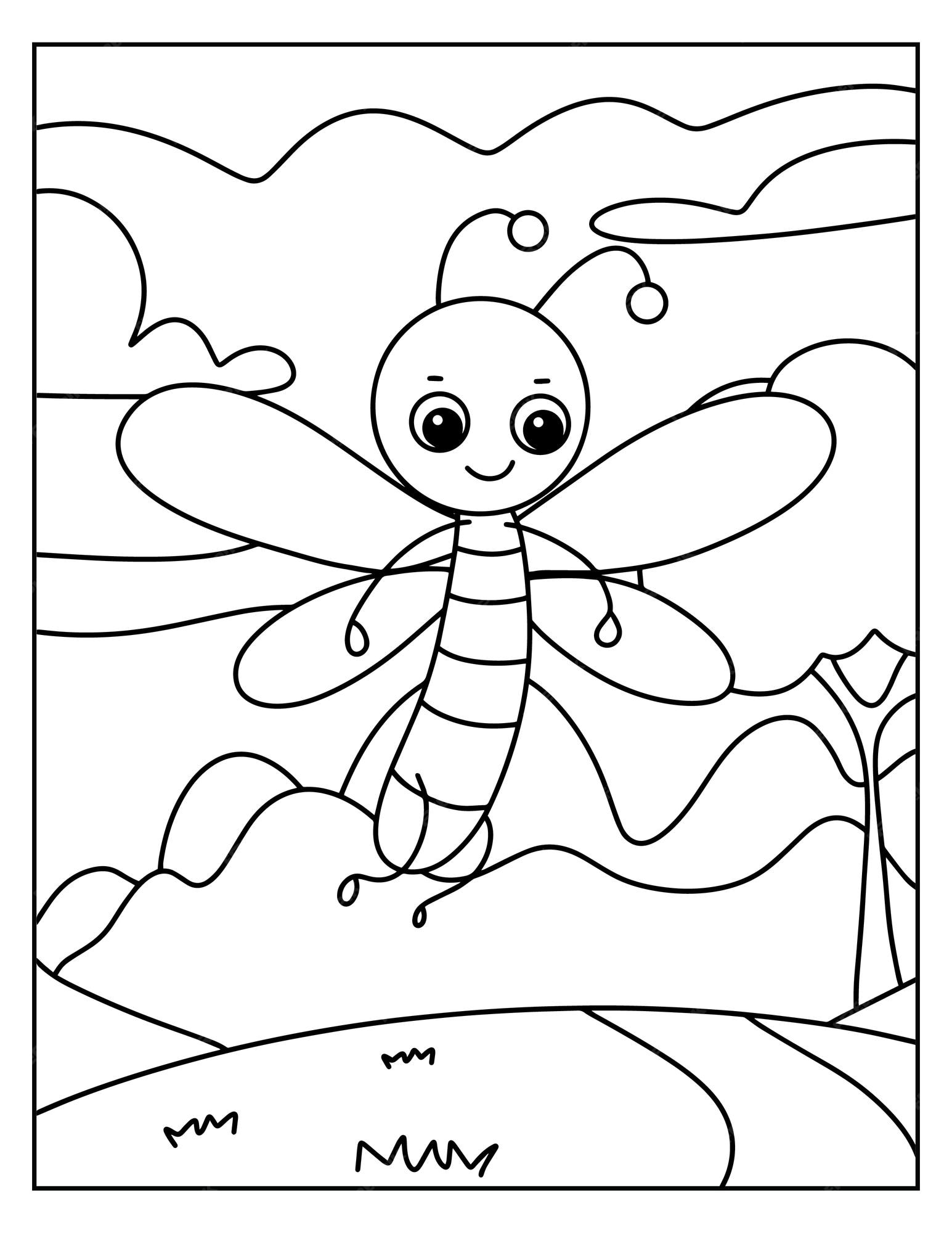 Premium vector printable bugs coloring pages for kids