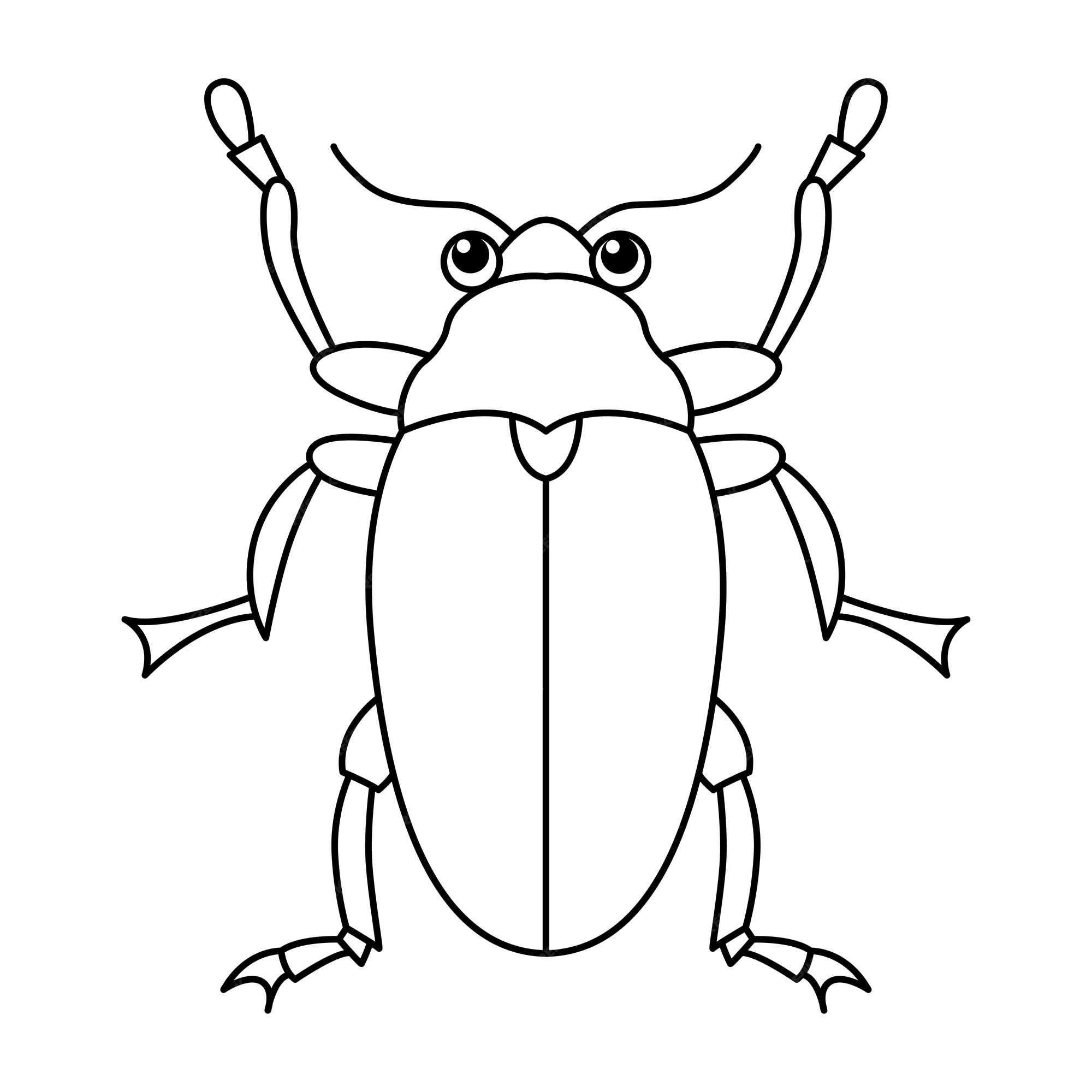 Premium vector cute bug cartoon coloring page illustration vector for kids coloring book