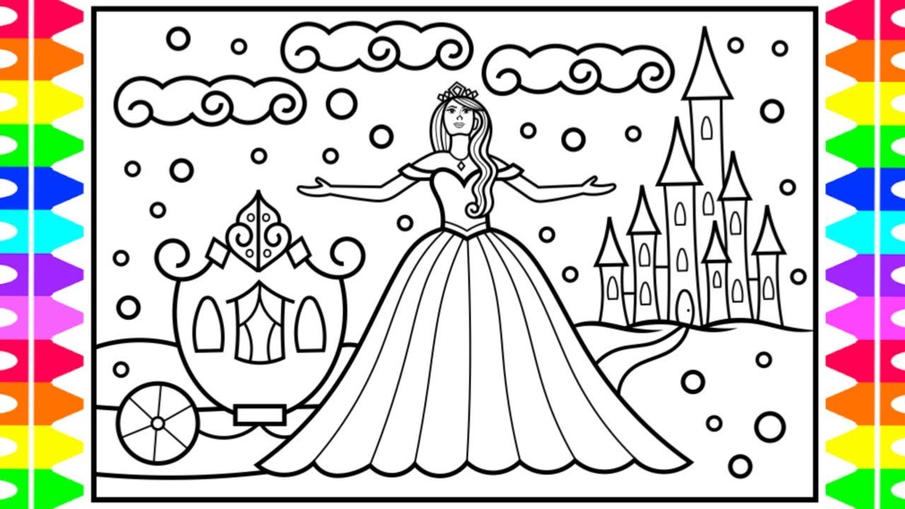 How to draw a winter princess step by step ððâï winter princess drawing and coloring page