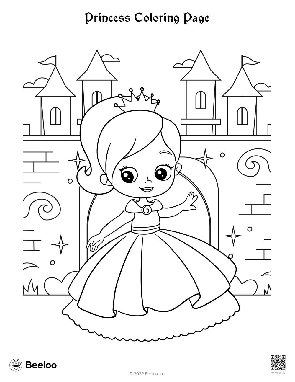 Princess coloring page â printable crafts and activities for kids