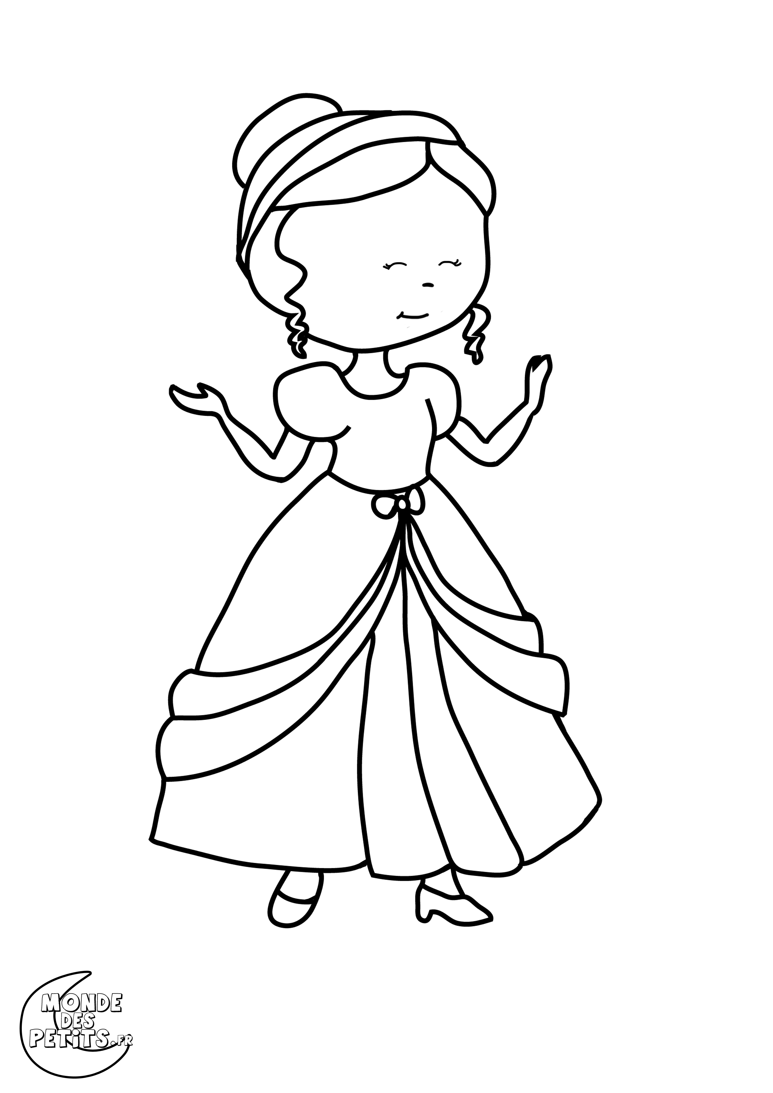 Free princess drawing to print and color