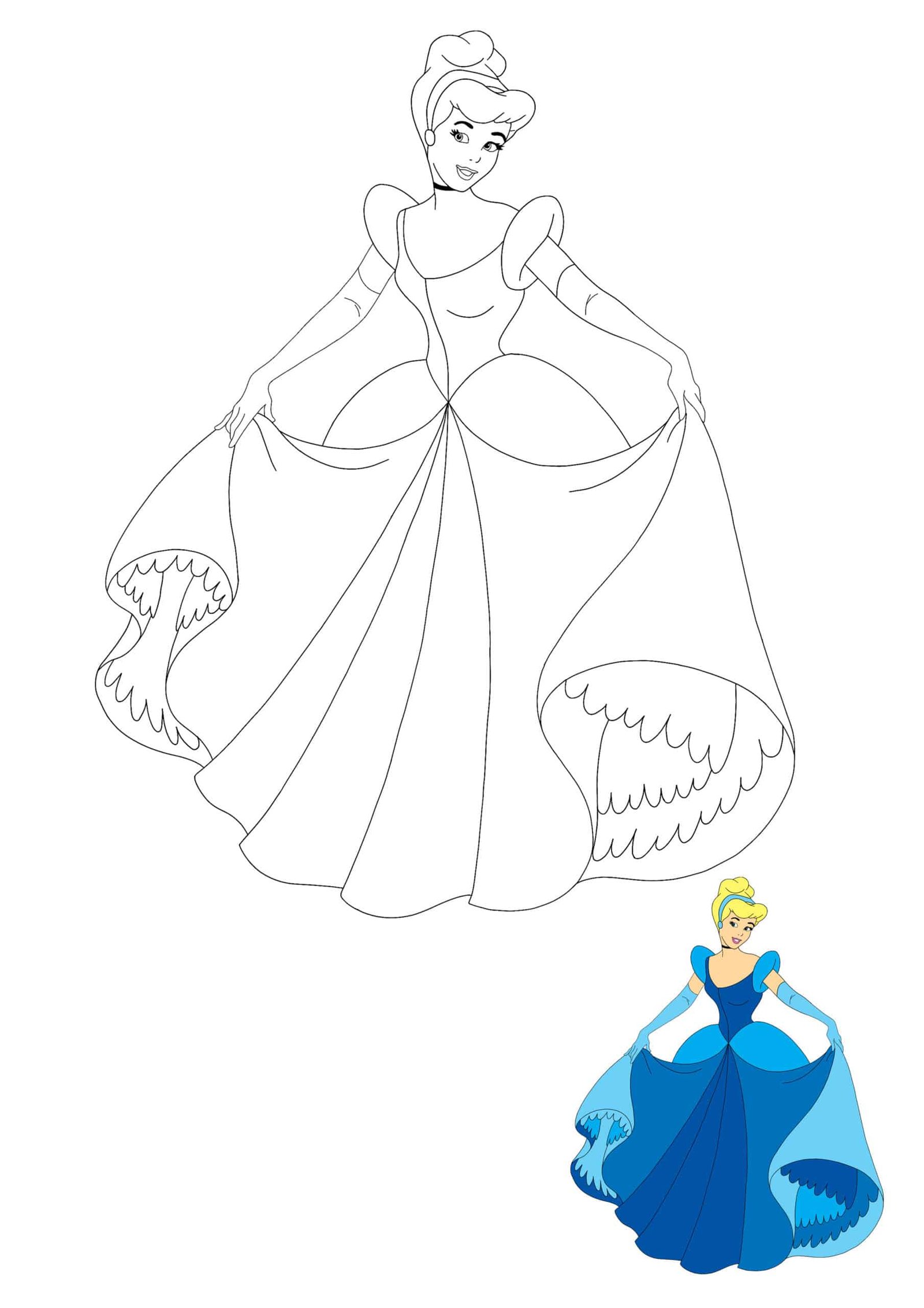 Disney princess cinderella coloring pages
