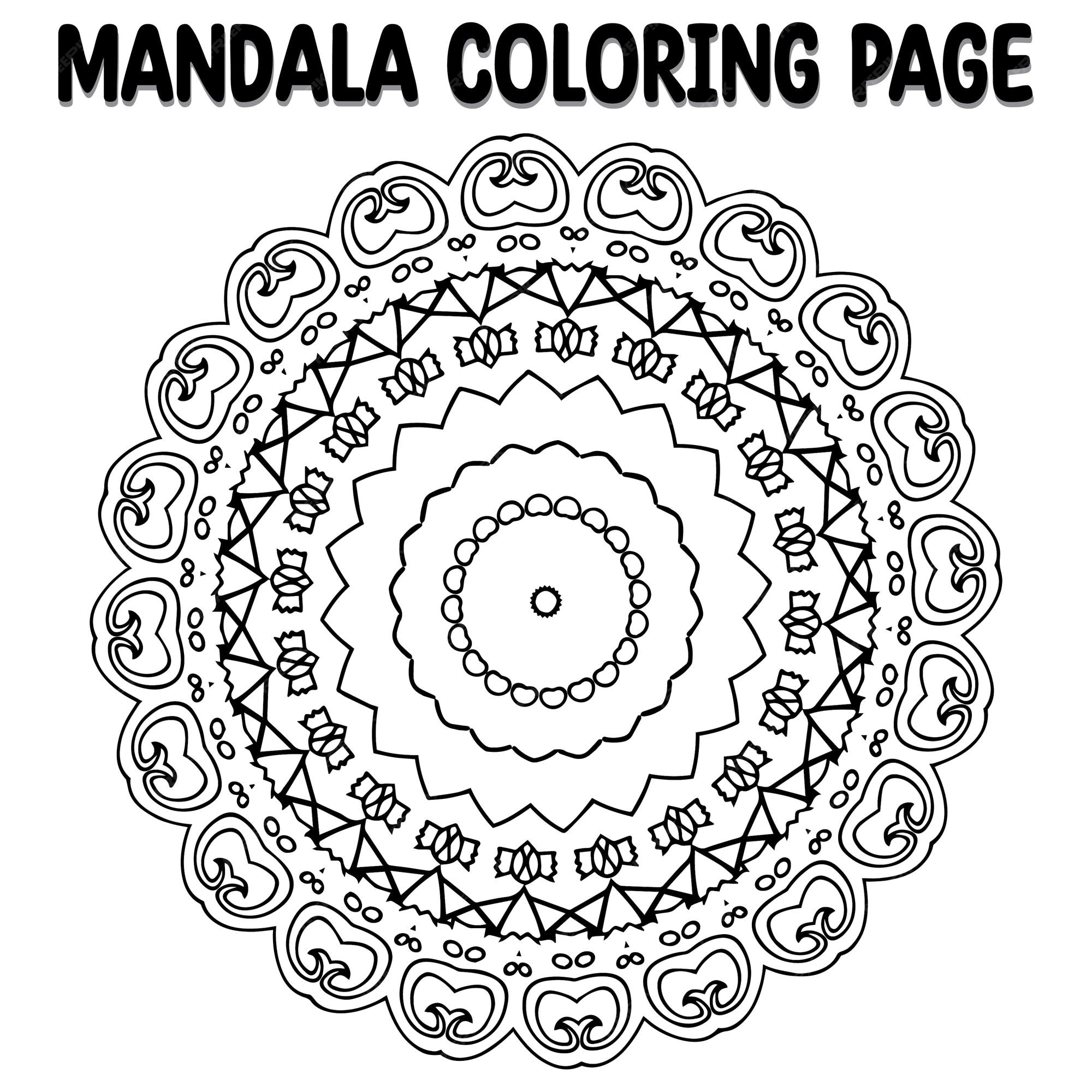 Premium vector mandala coloring page for kids and floral mandala pattern background