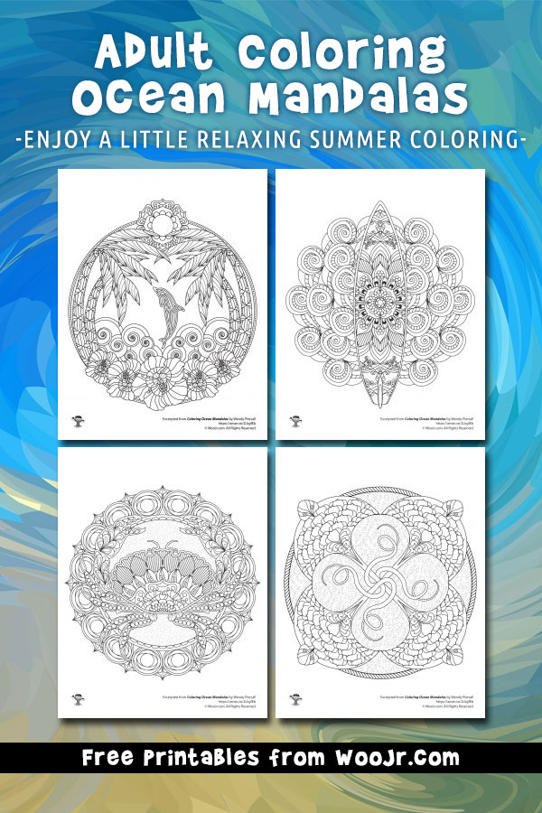 Ocean mandalas adult coloring pages woo jr kids activities childrens publishing