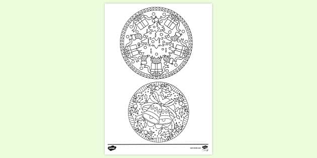 Free printable christmas mandala louring page